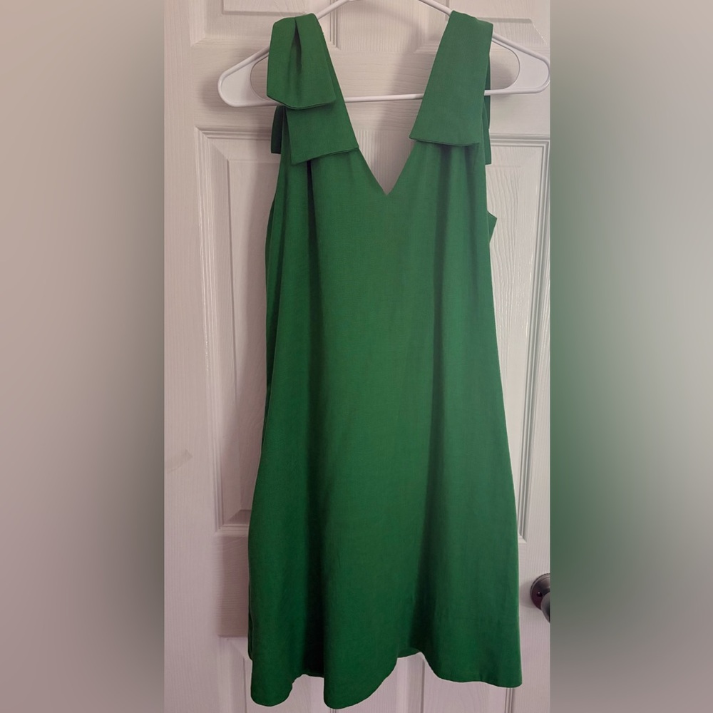 CeCe Green Sleeveless, A-Line Dress